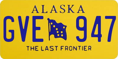 AK license plate GVE947