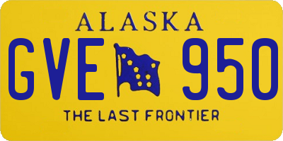 AK license plate GVE950