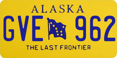 AK license plate GVE962