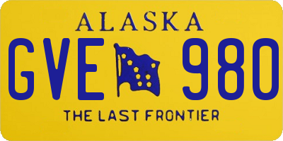 AK license plate GVE980