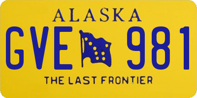 AK license plate GVE981