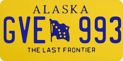 AK license plate GVE993