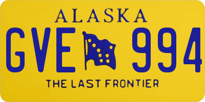 AK license plate GVE994
