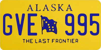 AK license plate GVE995