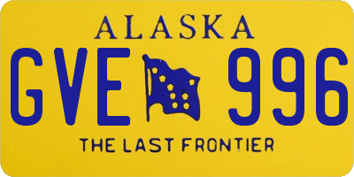 AK license plate GVE996