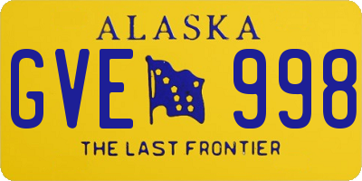 AK license plate GVE998