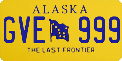 AK license plate GVE999