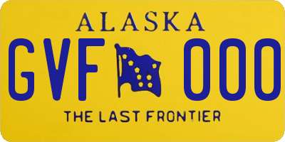 AK license plate GVF000