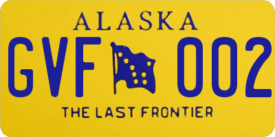 AK license plate GVF002