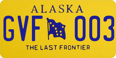 AK license plate GVF003