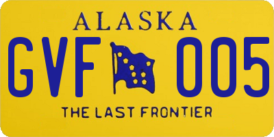 AK license plate GVF005