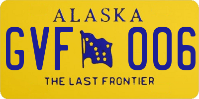 AK license plate GVF006