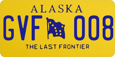 AK license plate GVF008