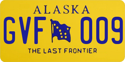 AK license plate GVF009