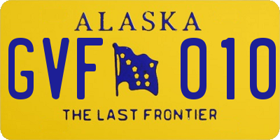 AK license plate GVF010