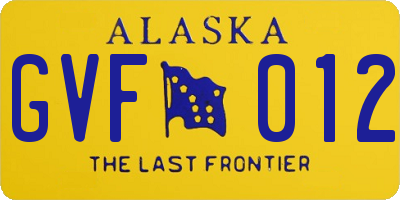 AK license plate GVF012