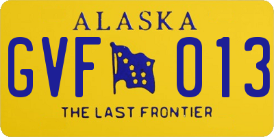 AK license plate GVF013