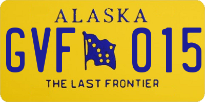 AK license plate GVF015