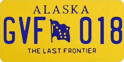 AK license plate GVF018