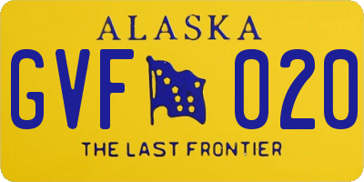 AK license plate GVF020