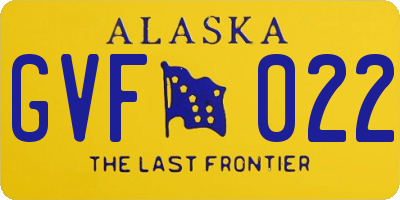 AK license plate GVF022