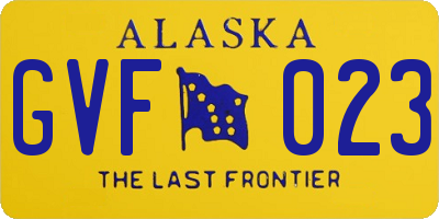 AK license plate GVF023