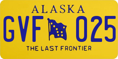 AK license plate GVF025