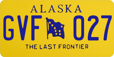 AK license plate GVF027