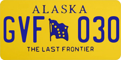 AK license plate GVF030