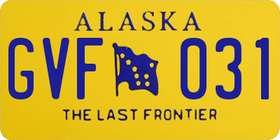 AK license plate GVF031