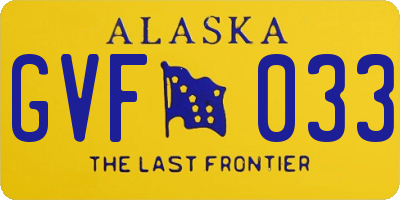 AK license plate GVF033