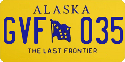 AK license plate GVF035