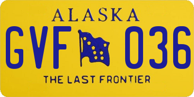 AK license plate GVF036