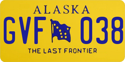 AK license plate GVF038