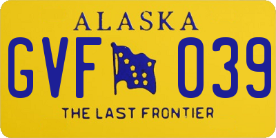 AK license plate GVF039