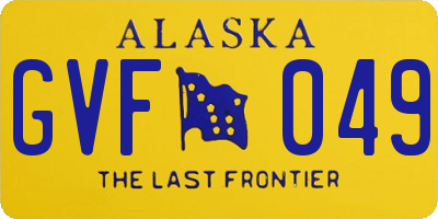 AK license plate GVF049