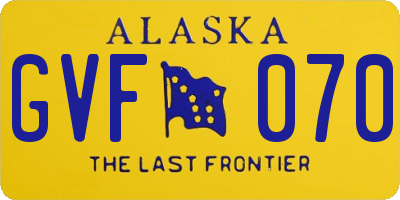 AK license plate GVF070