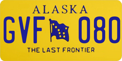 AK license plate GVF080