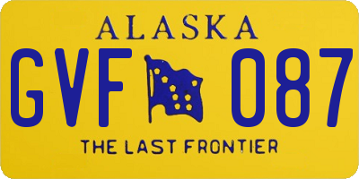 AK license plate GVF087