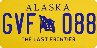 AK license plate GVF088