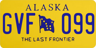 AK license plate GVF099