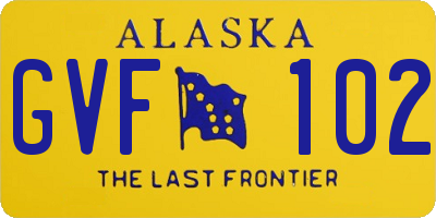 AK license plate GVF102