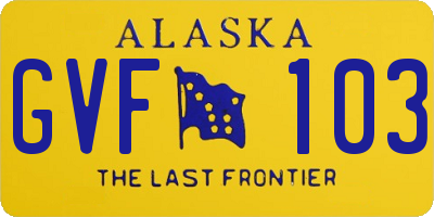 AK license plate GVF103