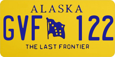 AK license plate GVF122