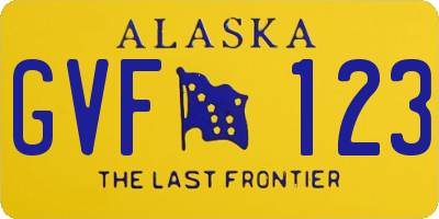 AK license plate GVF123