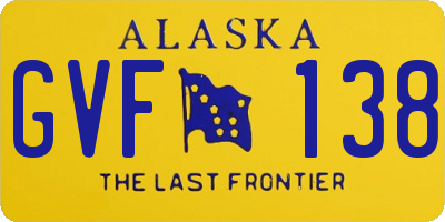 AK license plate GVF138