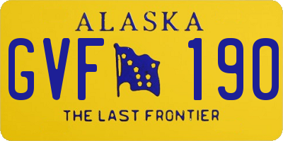 AK license plate GVF190