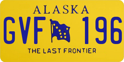 AK license plate GVF196