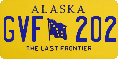 AK license plate GVF202