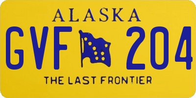 AK license plate GVF204